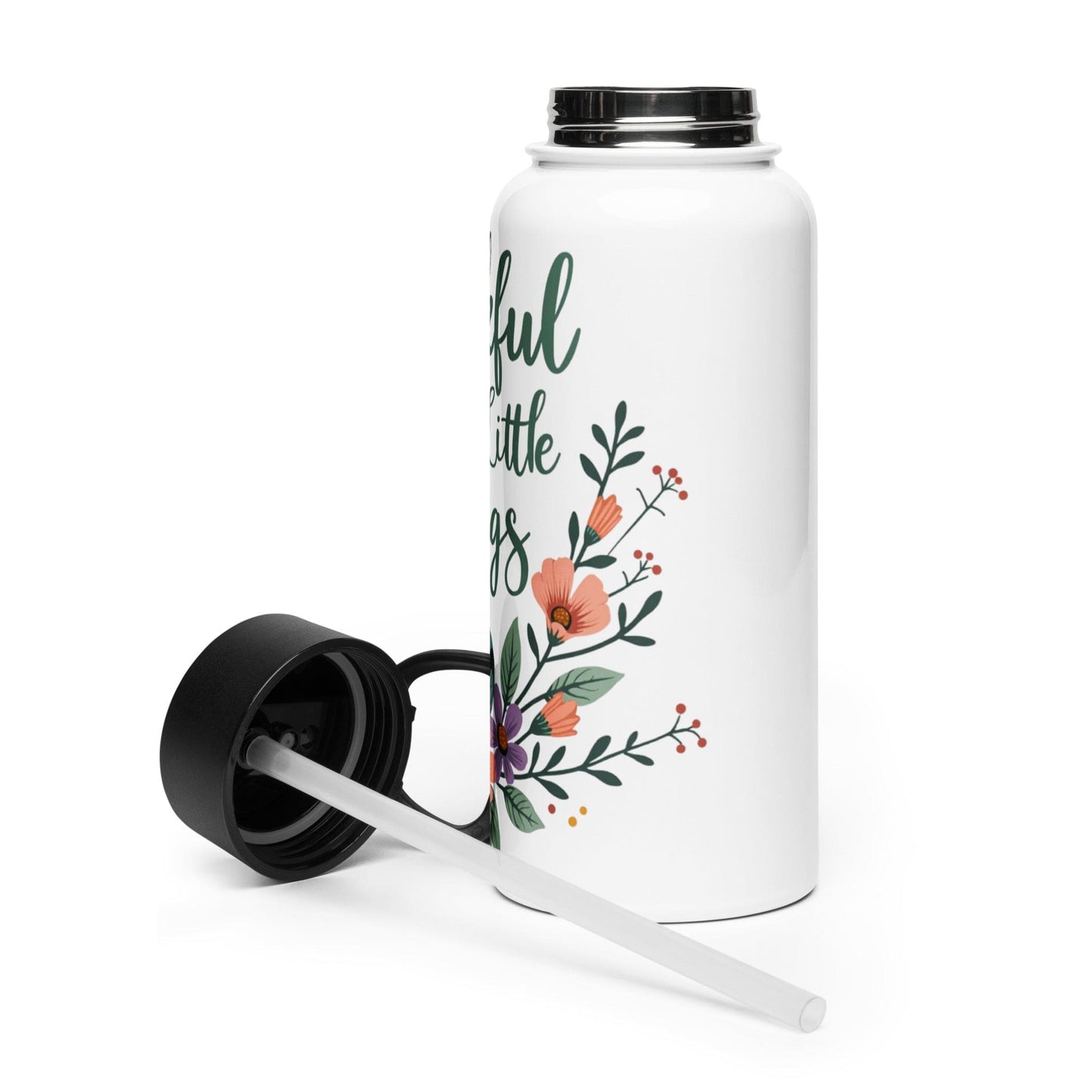 Stainless Steel Water Bottle with "Thankful for the little things" - Collections by Moke 94405585