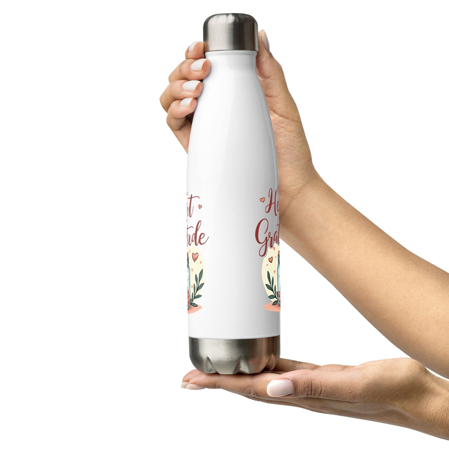 Stainless steel water bottle with "Thankful for the little things" - Collections by Moke 30594896