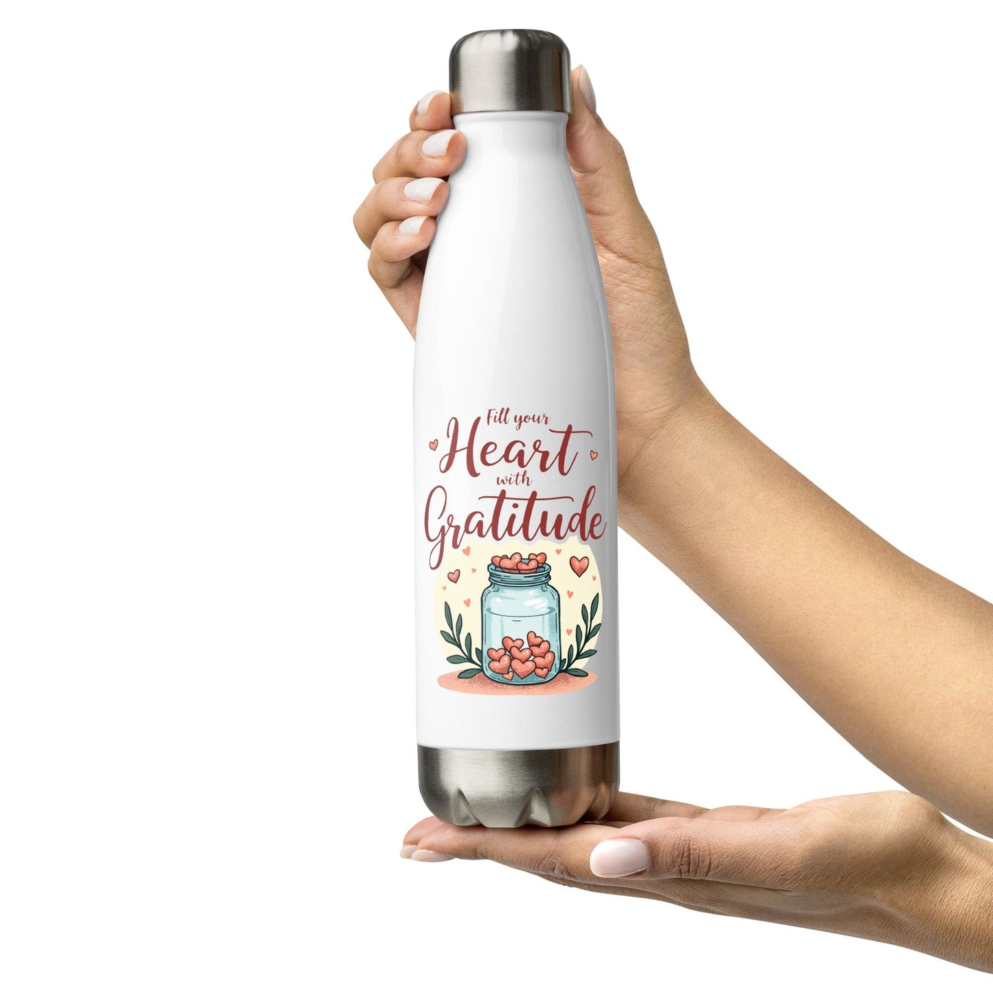 Stainless steel water bottle with "Thankful for the little things" - Collections by Moke 78294138