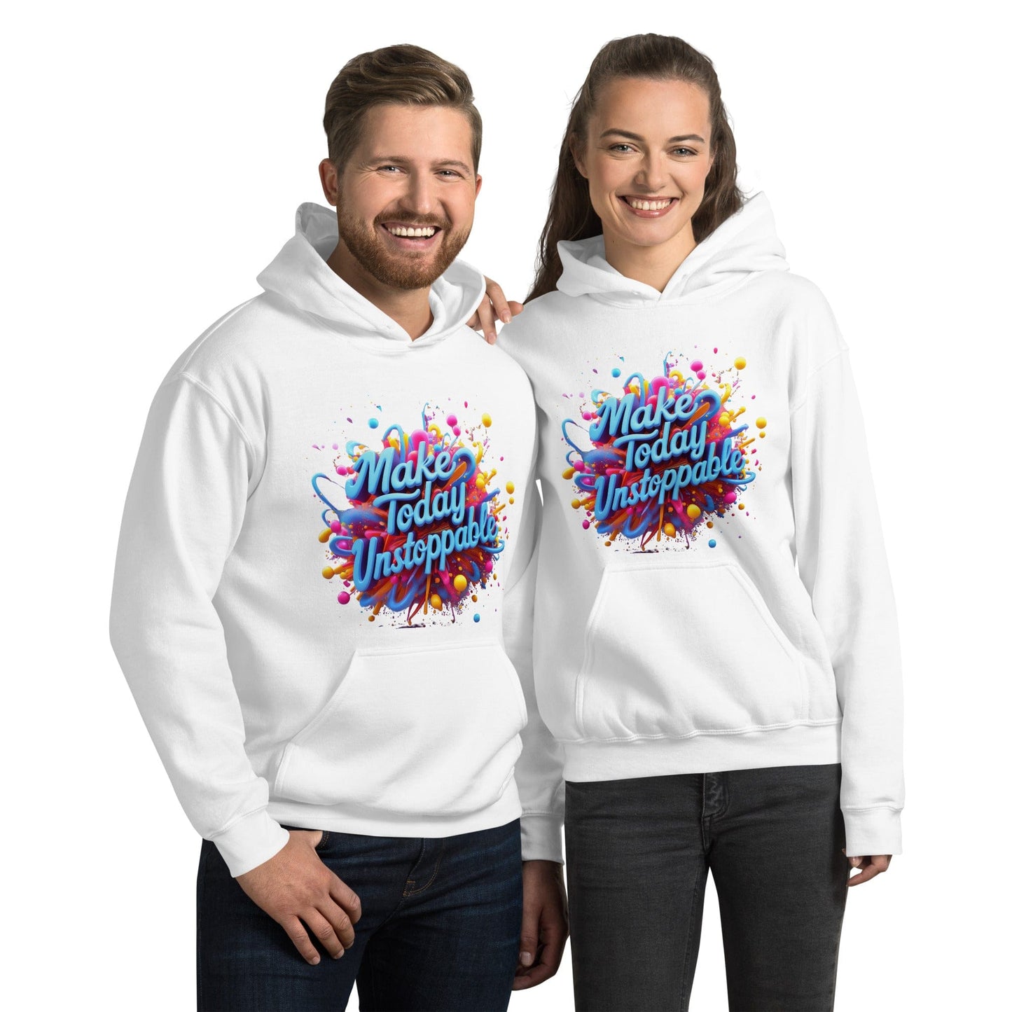 Stylish Hoodie with 3D render of "Make Today Unstoppable" - Collections by Moke 16508525
