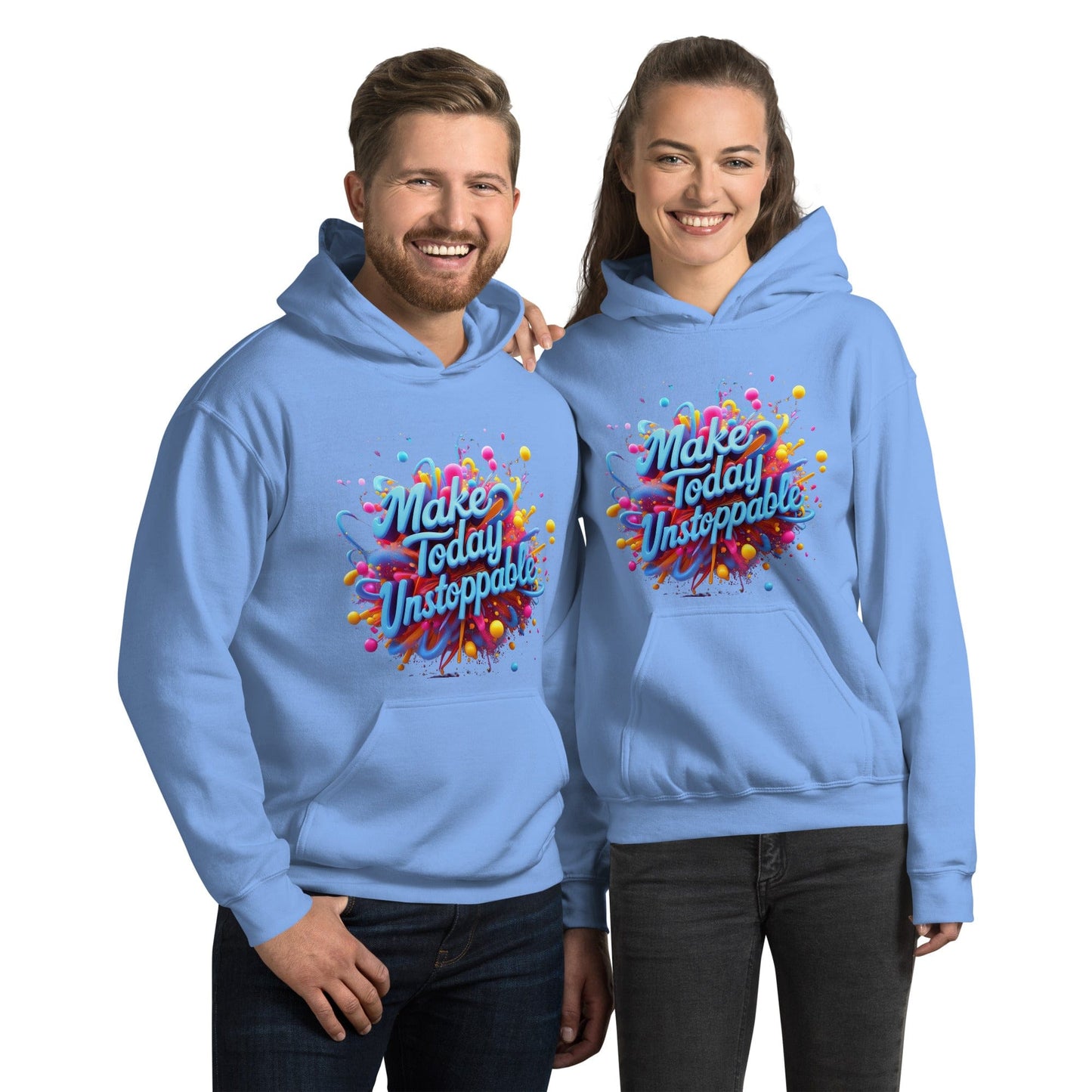 Stylish Hoodie with 3D render of "Make Today Unstoppable" - Collections by Moke 1975690