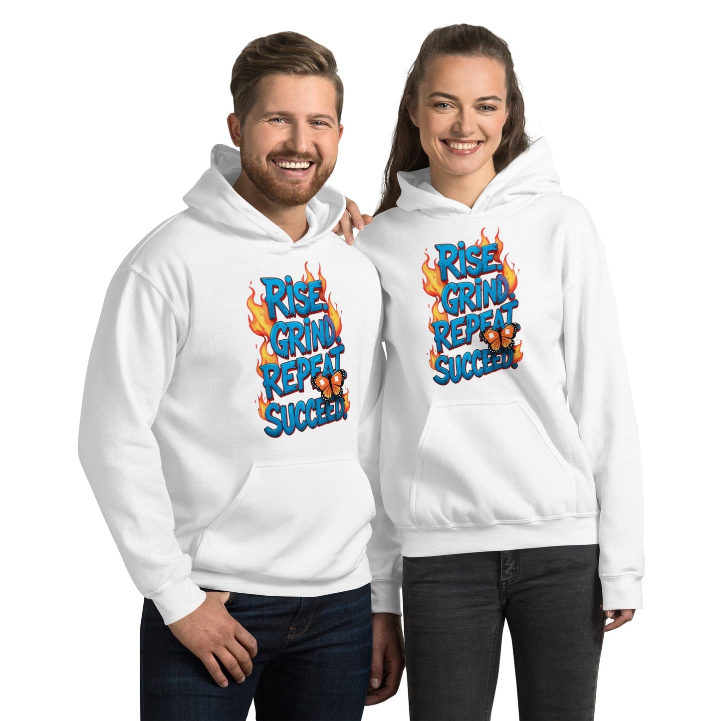 Stylish Hoodie with "Rise, Grind, Repeat, Succeed" - Collections by Moke 84636901
