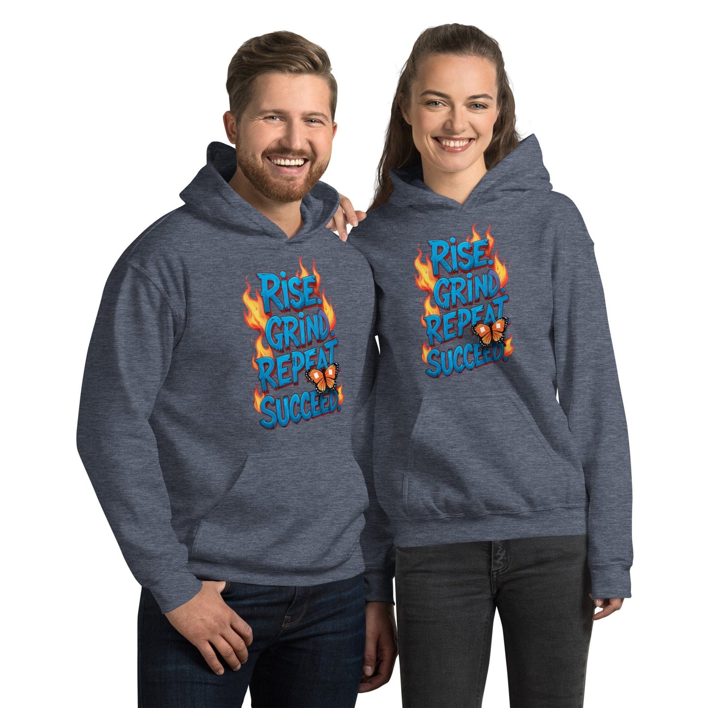 Stylish Hoodie with "Rise, Grind, Repeat, Succeed" - Collections by Moke 82153202
