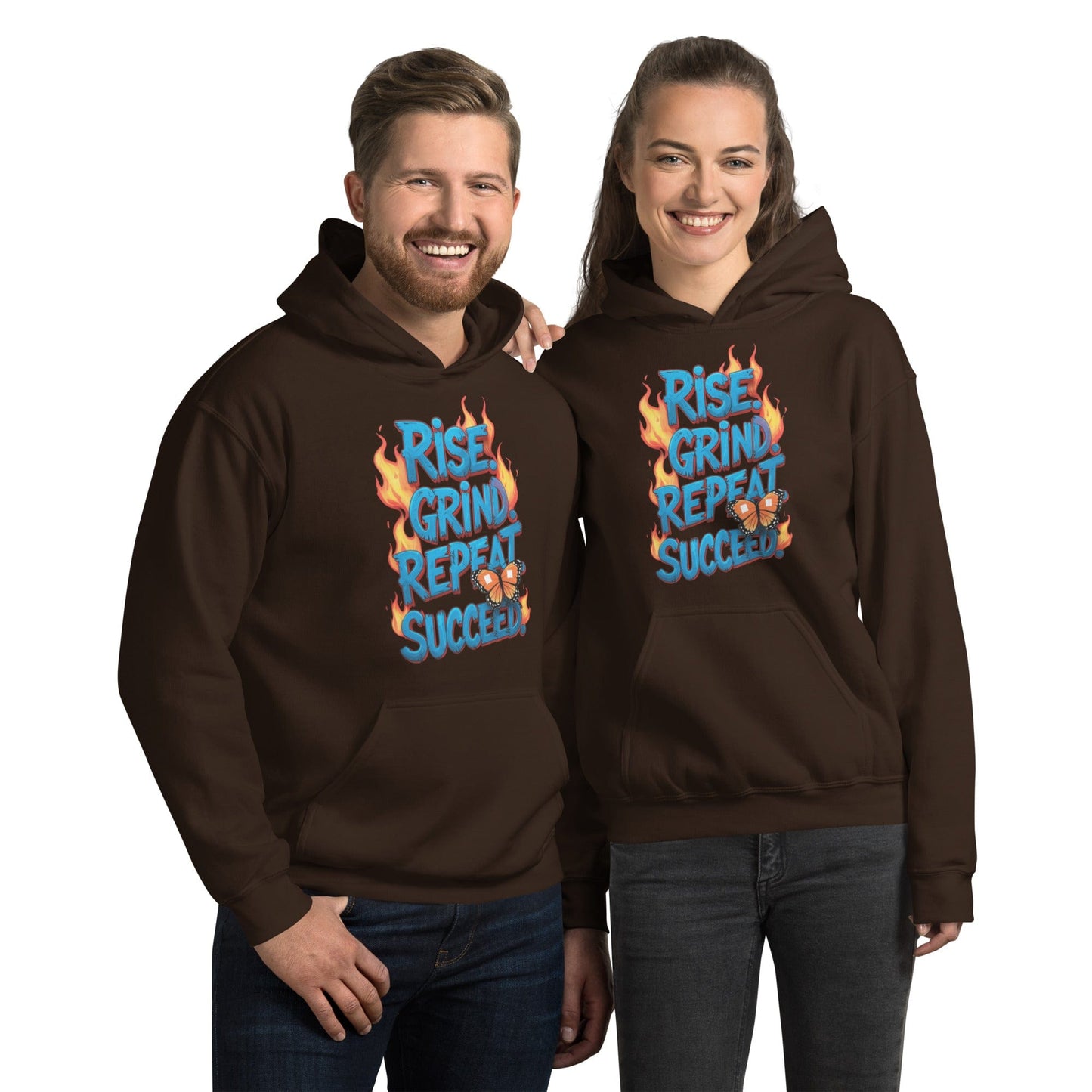 Stylish Hoodie with "Rise, Grind, Repeat, Succeed" - Collections by Moke 2885917