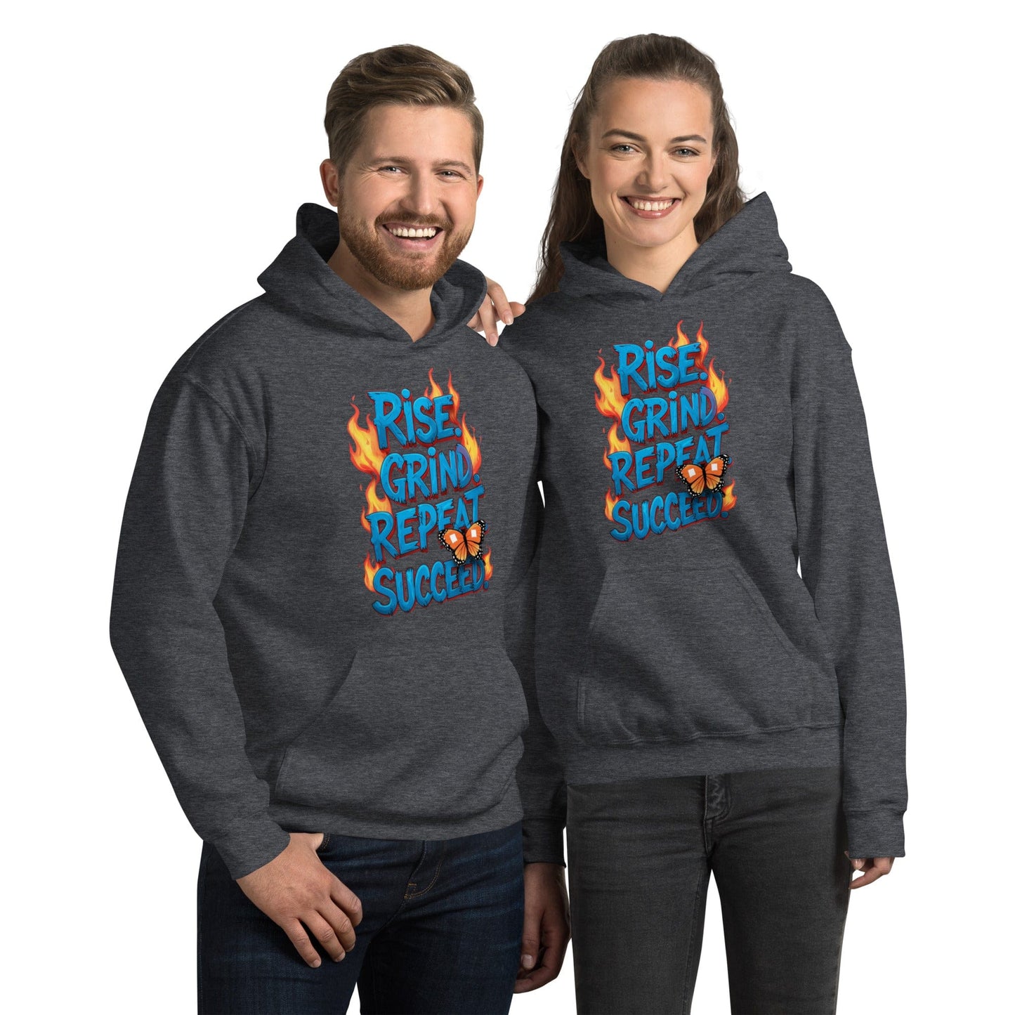 Stylish Hoodie with "Rise, Grind, Repeat, Succeed" - Collections by Moke 95313928