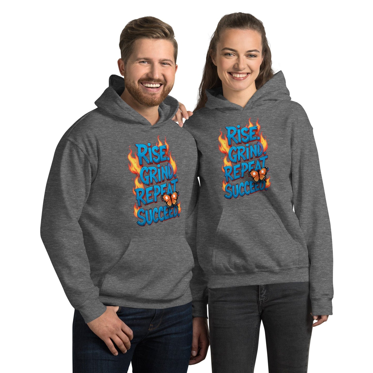 Stylish Hoodie with "Rise, Grind, Repeat, Succeed" - Collections by Moke 48934214