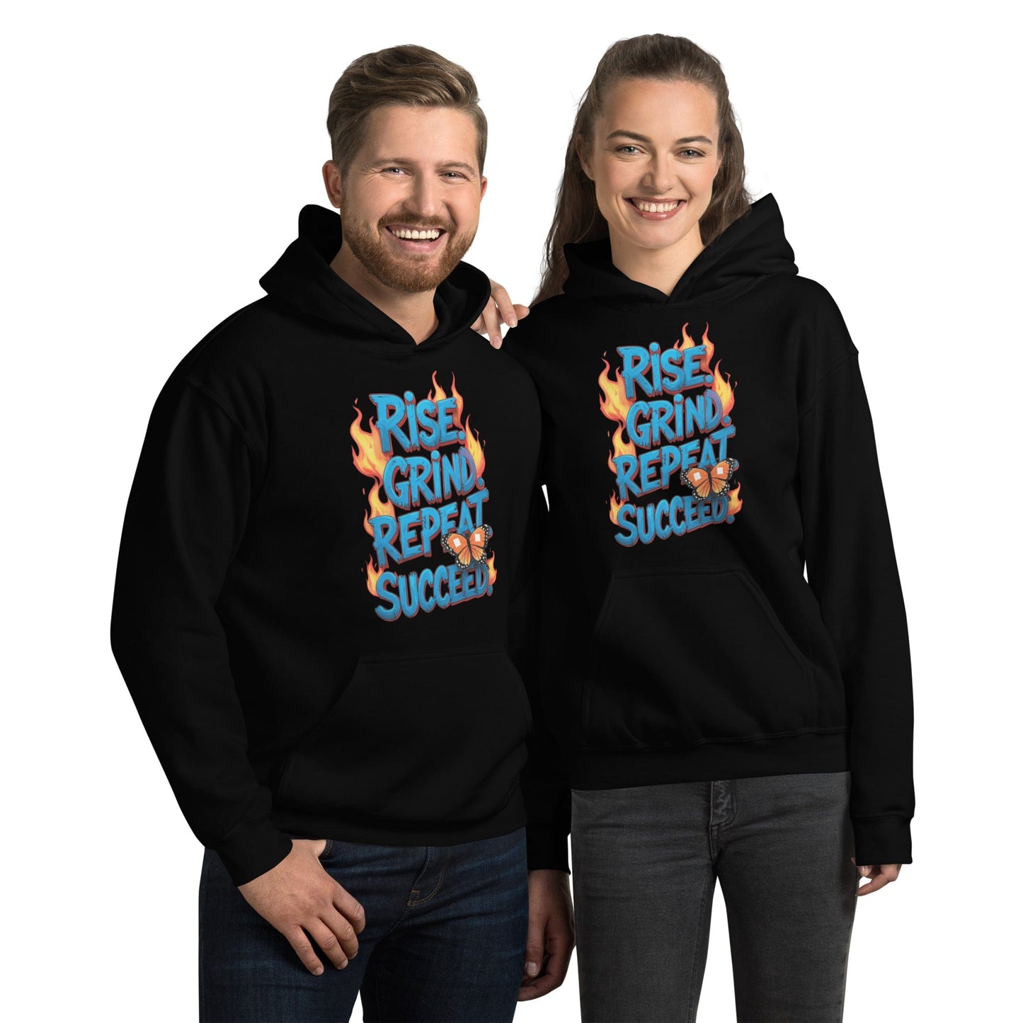 Stylish Hoodie with "Rise, Grind, Repeat, Succeed" - Collections by Moke 78392633
