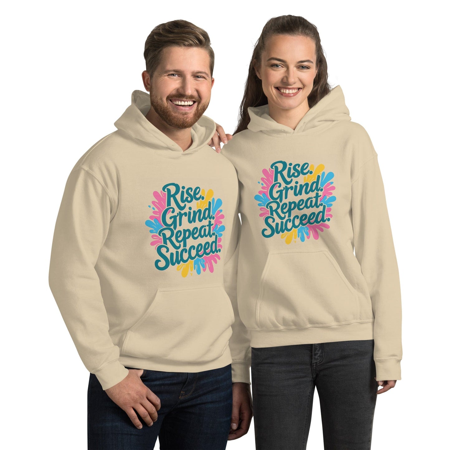 Stylish Hoodie with 'Rise. Grind. Repeat. Succeed.' - Collections by Moke 88472515