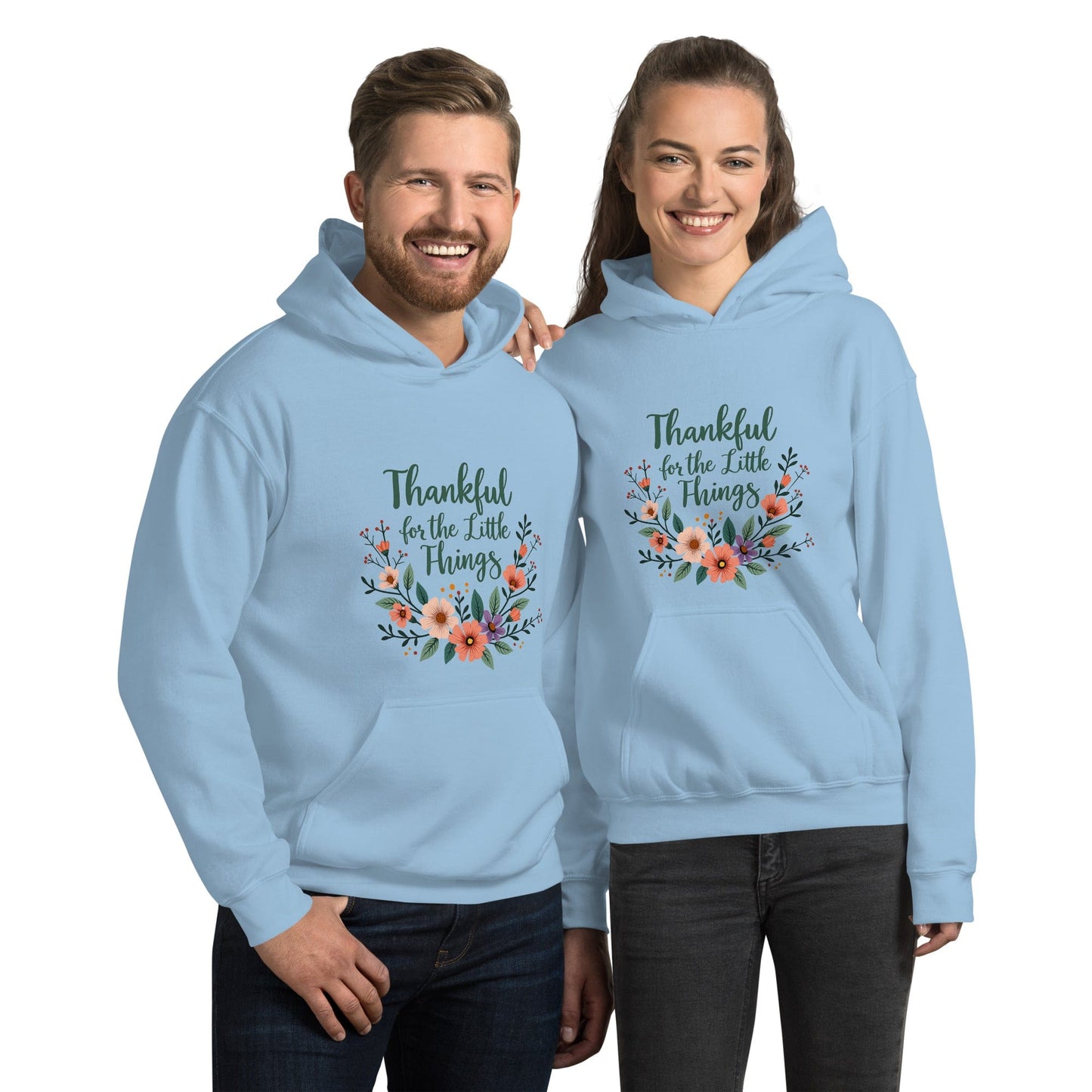 Stylish Hoodie with “Thankful for the Little Things” - Collections by Moke 16695054