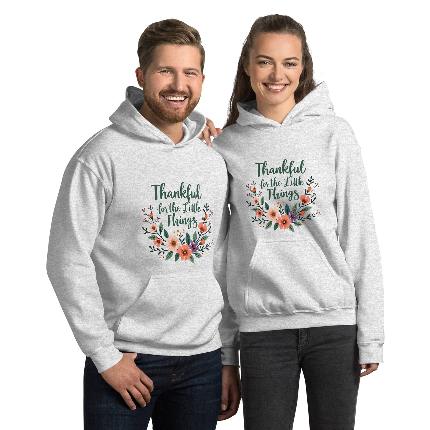 Stylish Hoodie with “Thankful for the Little Things” - Collections by Moke 64657496