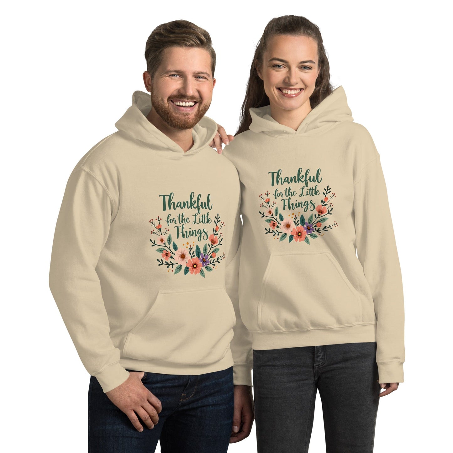 Stylish Hoodie with “Thankful for the Little Things” - Collections by Moke 2129713