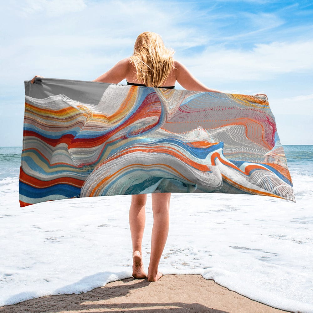 Towel featuring a dynamic wave-like patterns - Collections by Moke 80968079