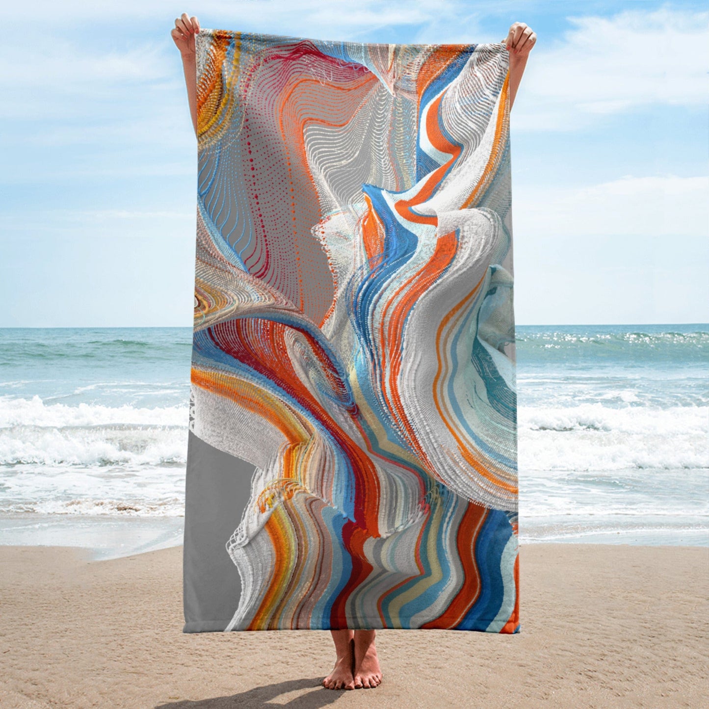 Towel featuring a dynamic wave-like patterns - Collections by Moke 77030796