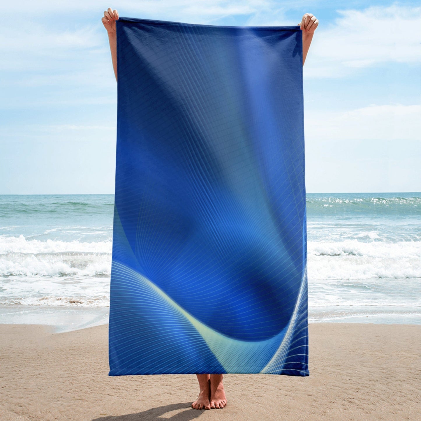 Towel featuring a smooth flowing blue color palette - Collections by Moke 44083097