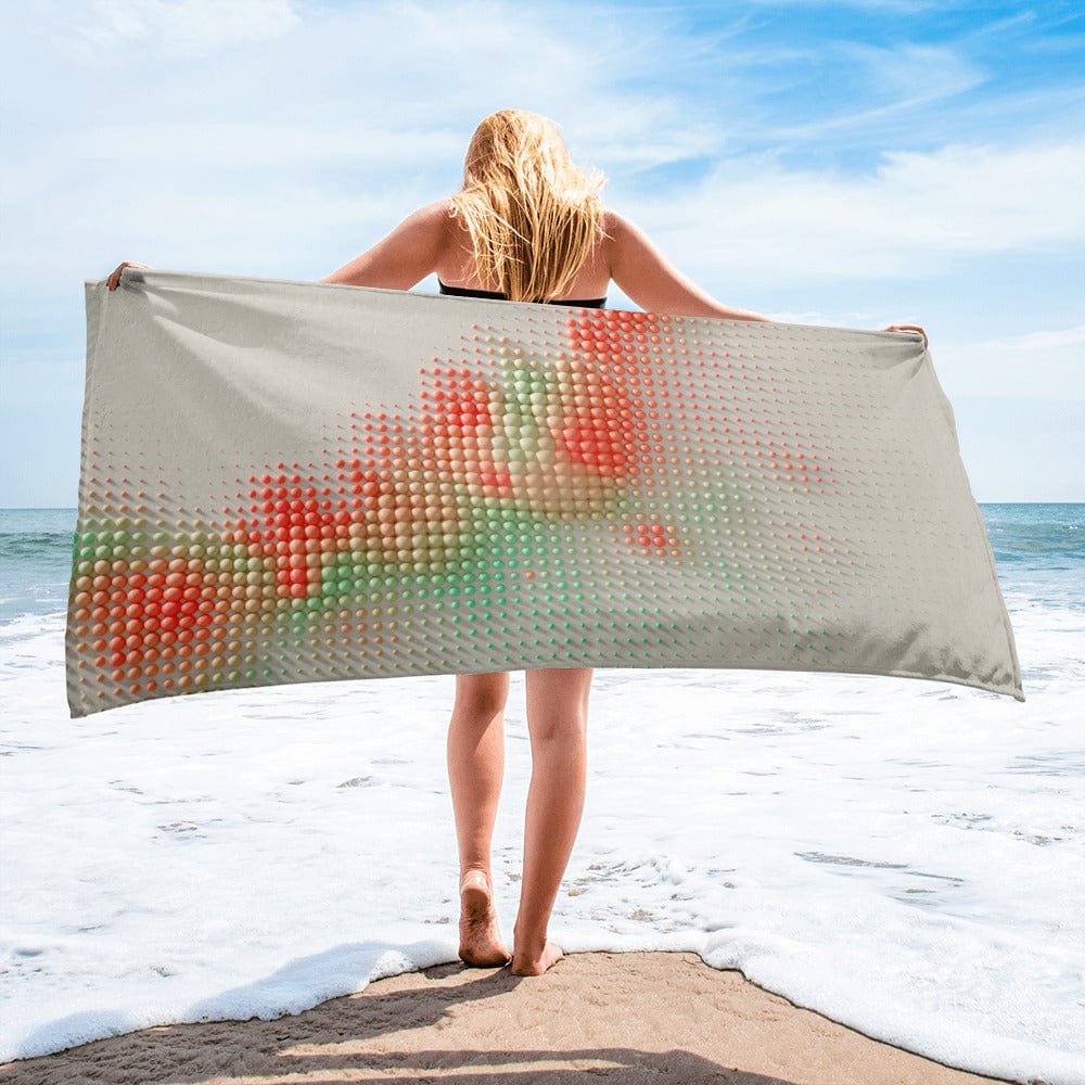 Towel with textured background in a light beige color - Collections by Moke 12032414