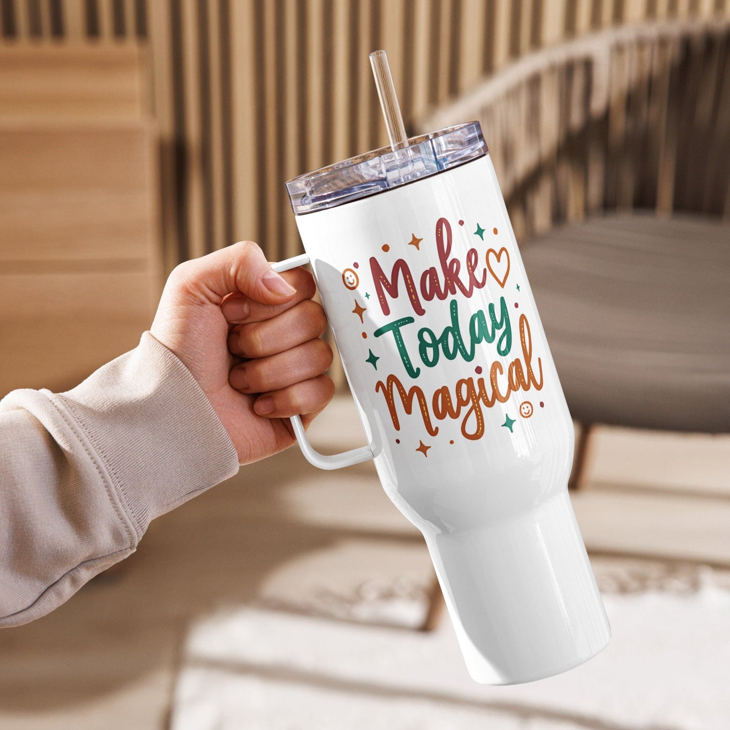 Travel Mug with a handle with "Make Today Magical" - Collections by Moke 37624051