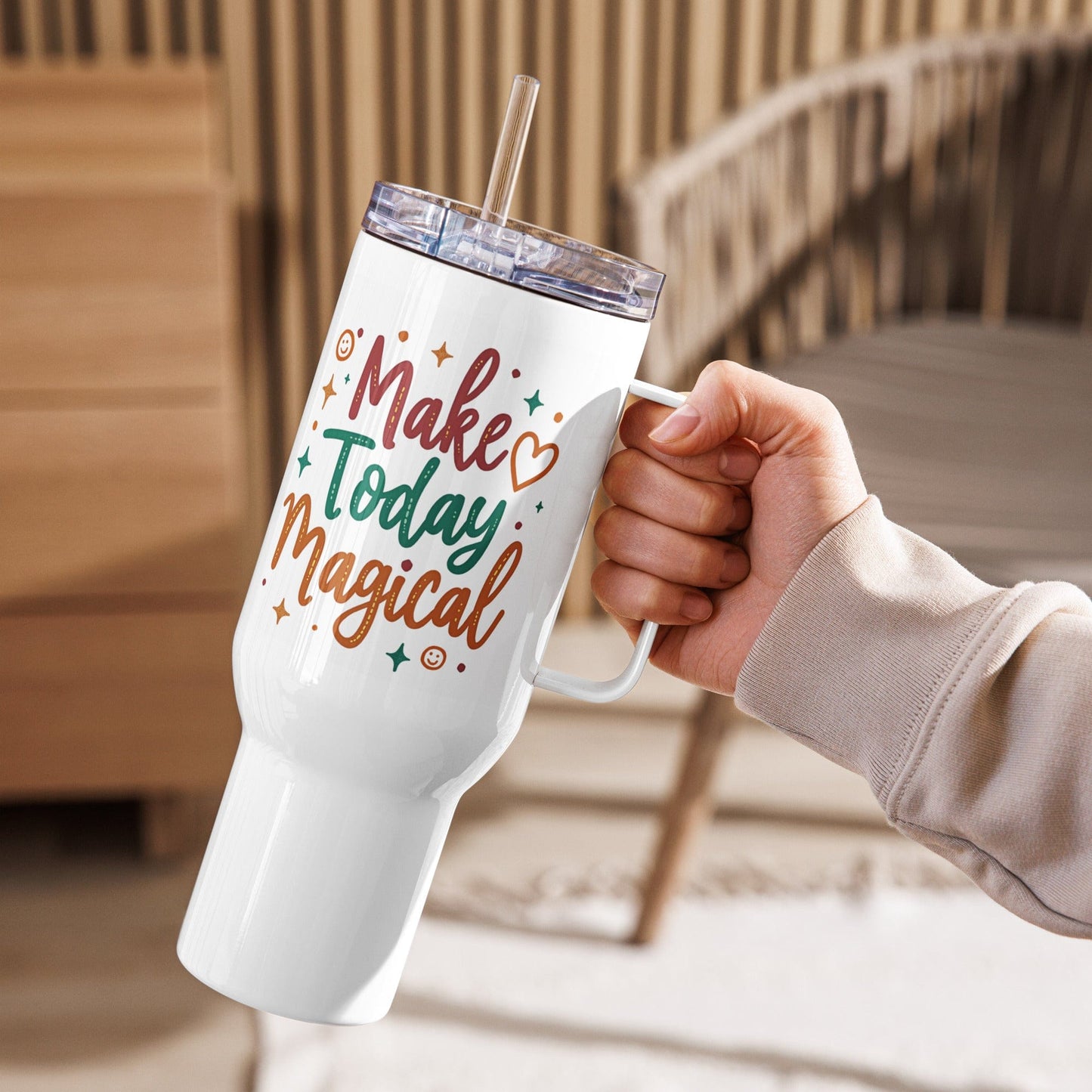 Travel Mug with a handle with "Make Today Magical" - Collections by Moke 96349440