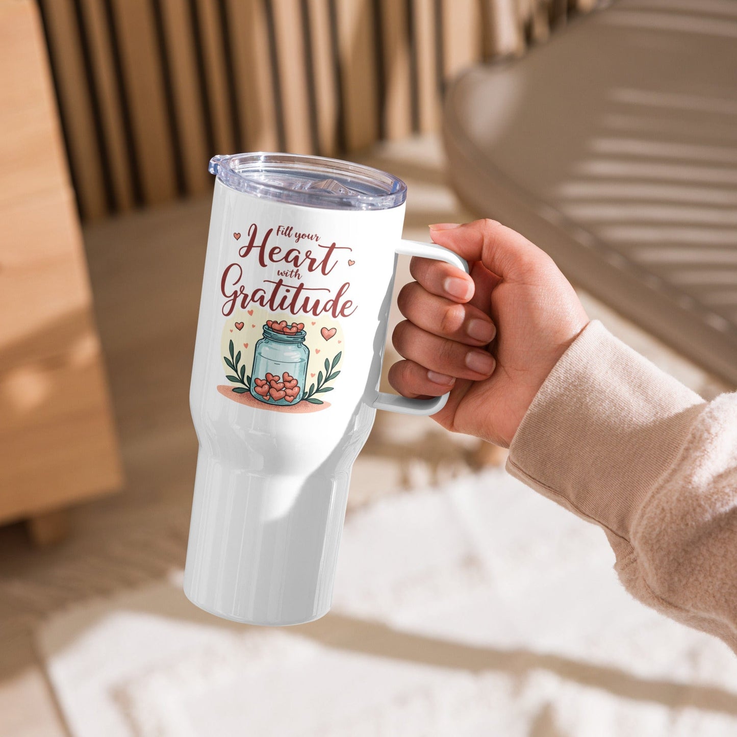 Travel mug with "Fill your heart with Gratitude" - Collections by Moke 6398828