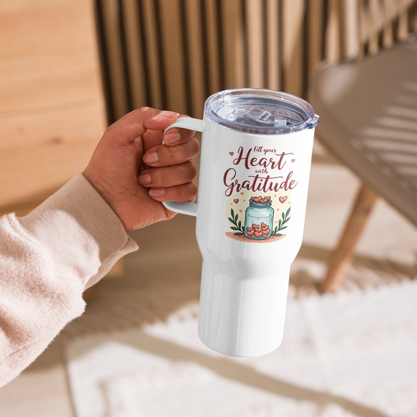 Travel mug with "Fill your heart with Gratitude" - Collections by Moke 99905630