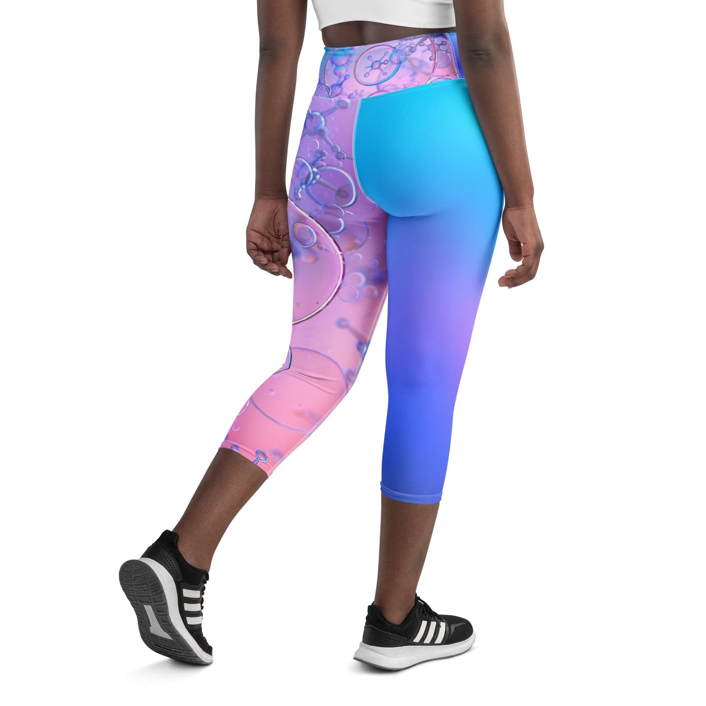 Yoga Capri Leggings with gradient turquoise and pink - Collections by Moke 50728414