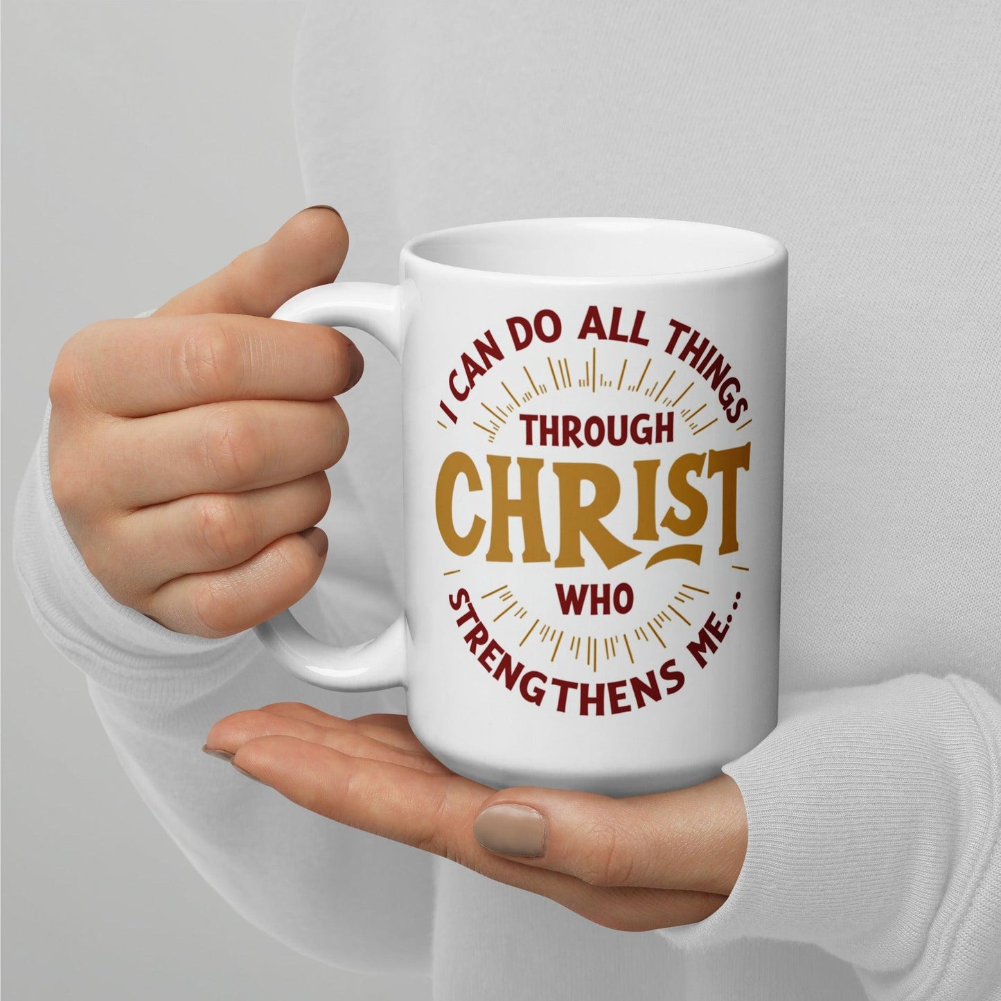 15oz Ceramic Mug with ‘I can do all things’ - Collections by Moke 69825685