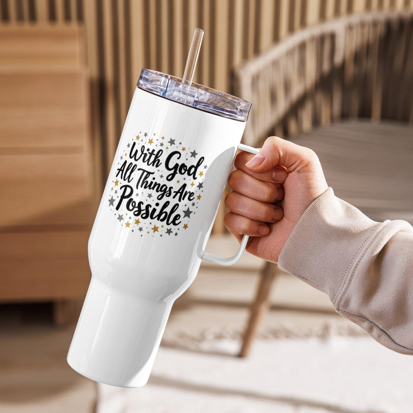 Travel Mug with "with God all things are possible" - Collections by Moke 34484446