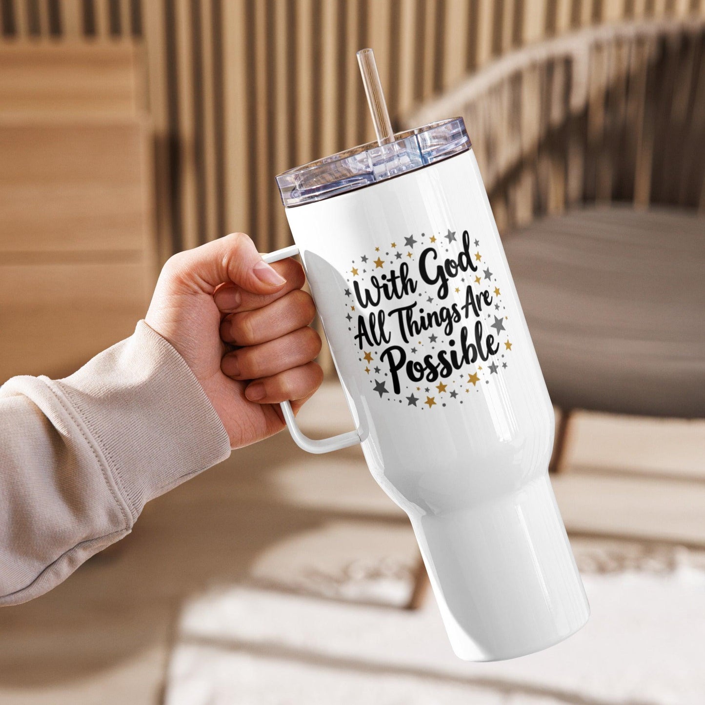 Travel Mug with "with God all things are possible" - Collections by Moke 78740096