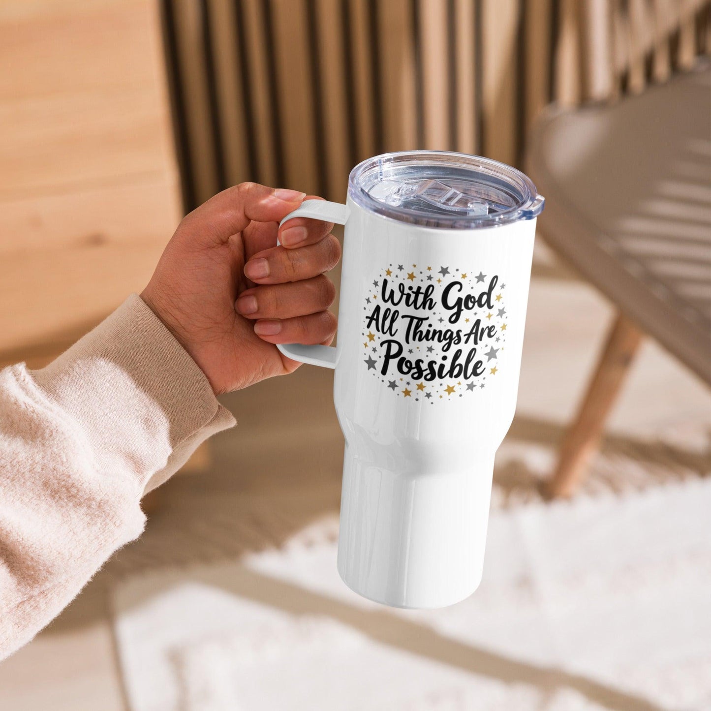 Travel Mug with "with God all things are possible" - Collections by Moke 87073474