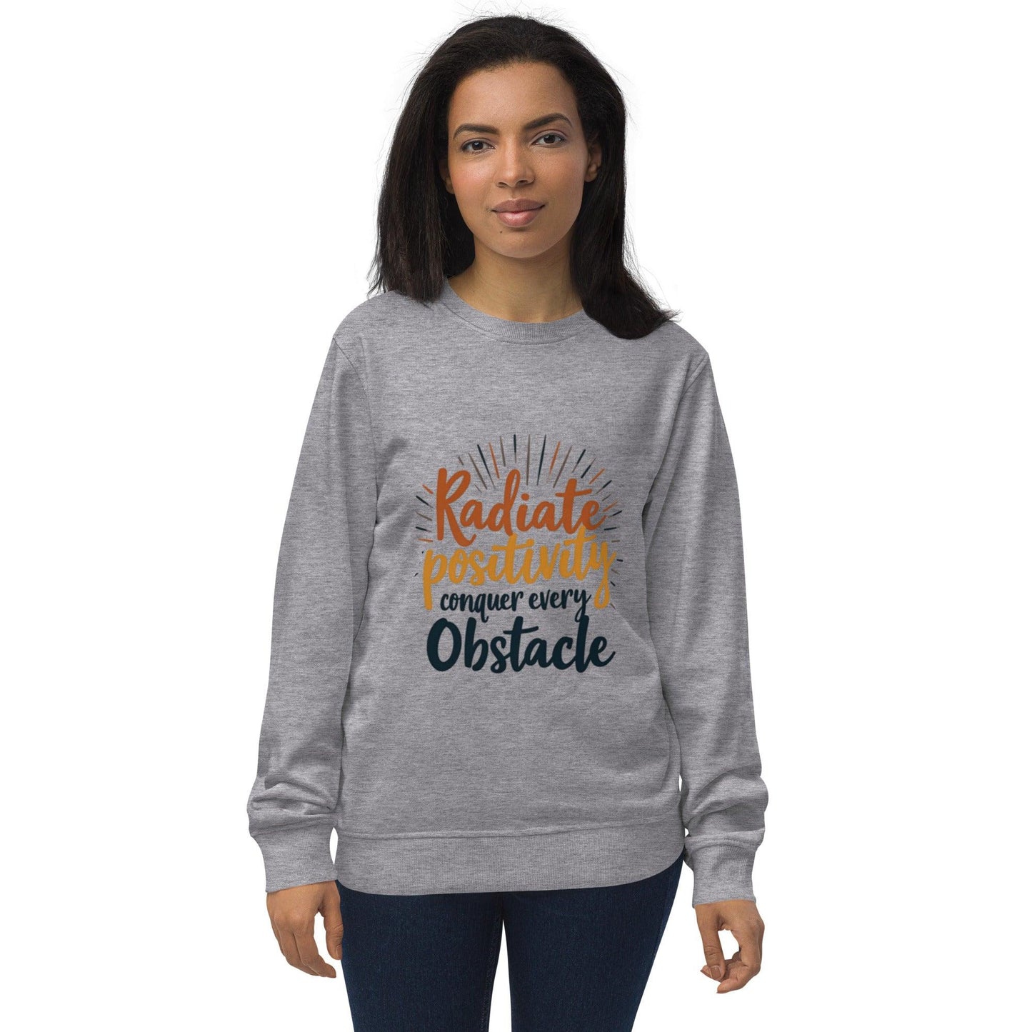 Organic Sweatshirt with "conquer every obstacle" - Collections by Moke 14033275