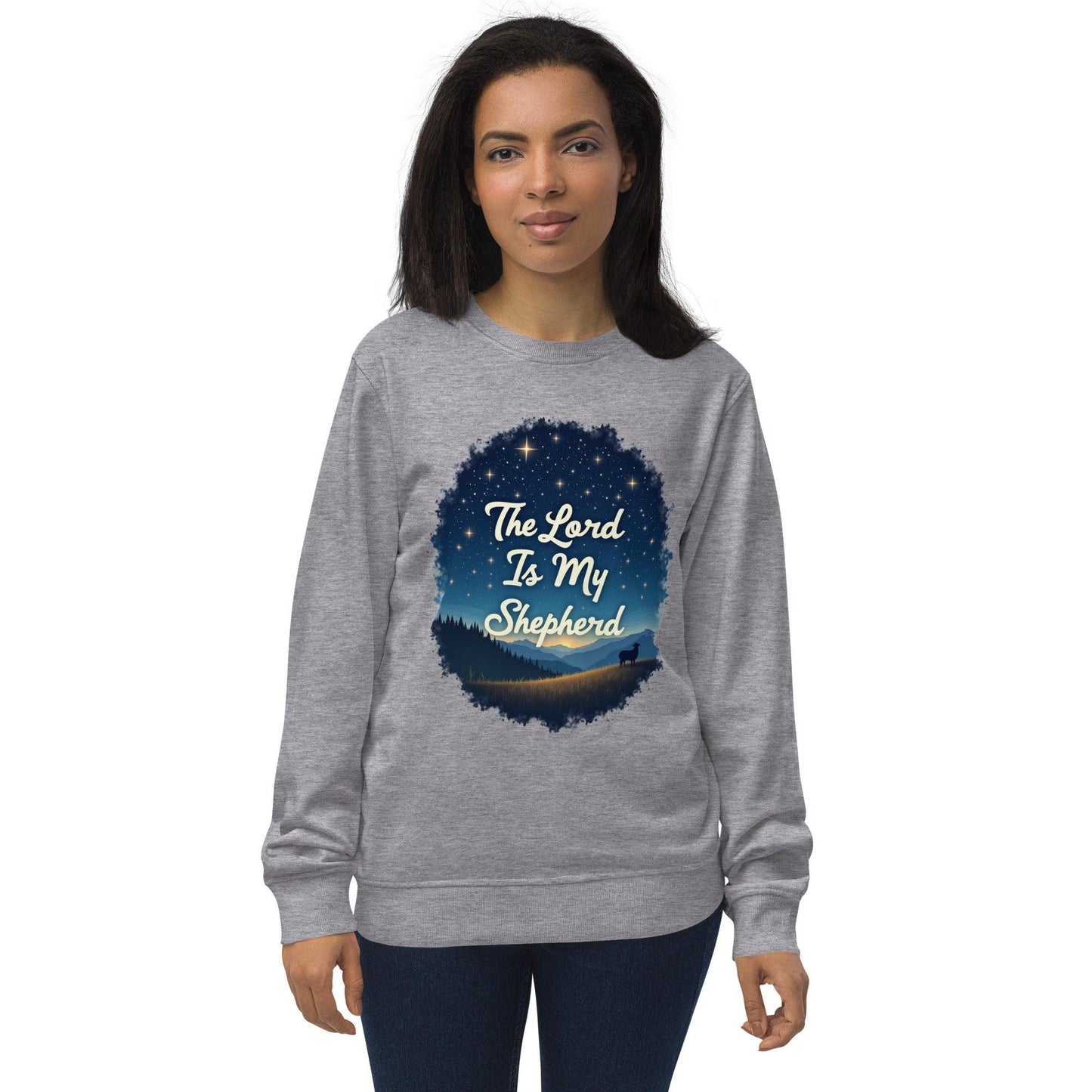 Organic Sweatshirt with "The Lord is my Shepherd" - Collections by Moke 15204109