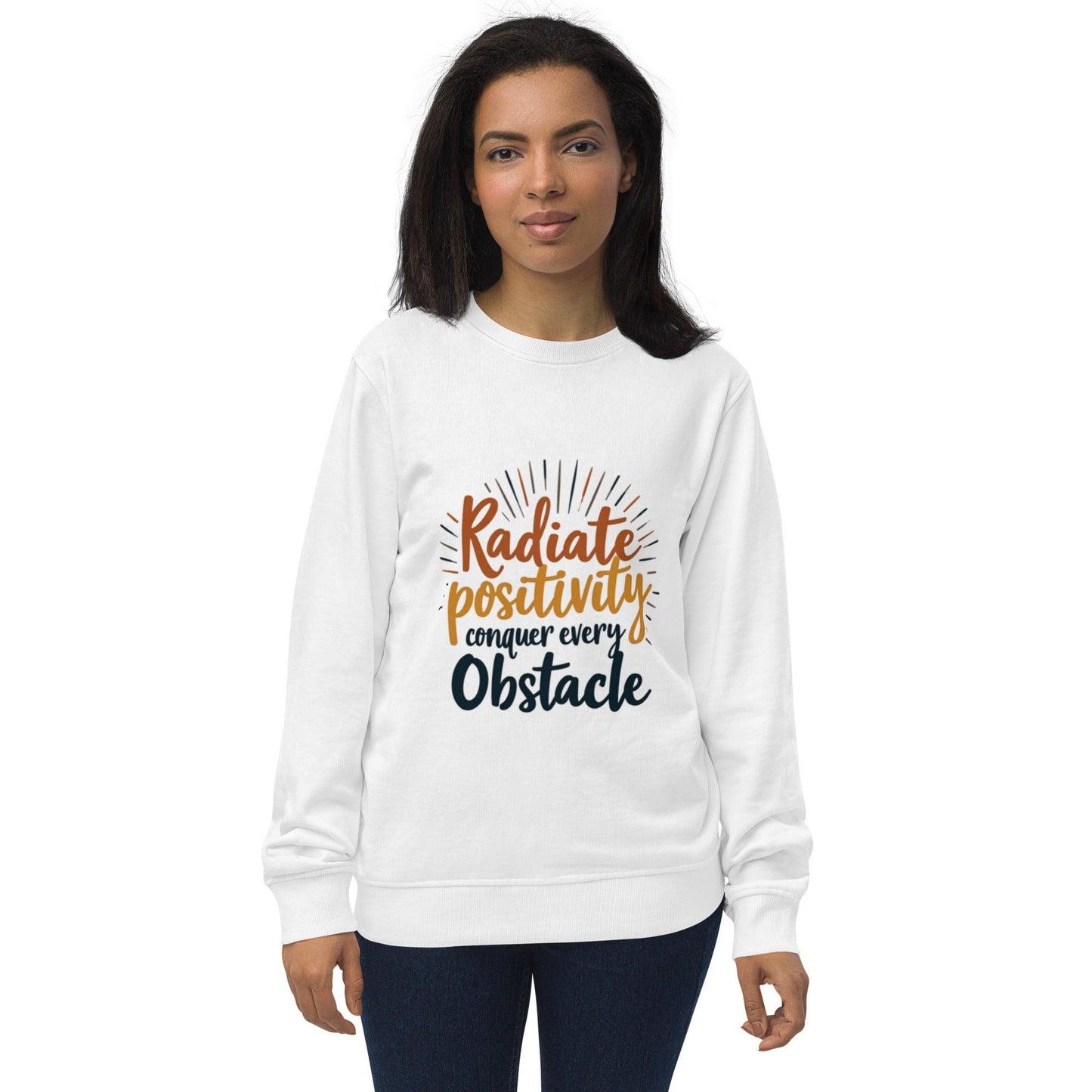 Organic Sweatshirt with "conquer every obstacle" - Collections by Moke 70362360