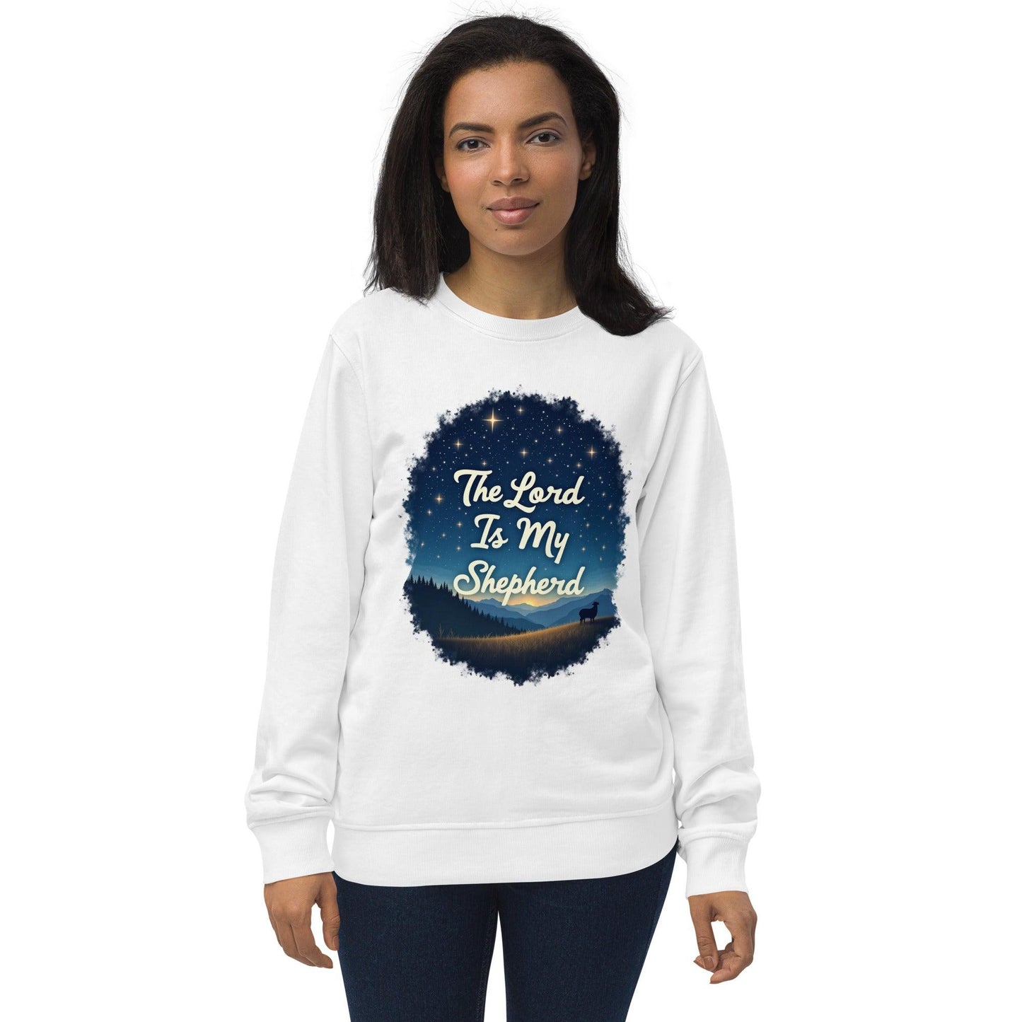 Organic Sweatshirt with "The Lord is my Shepherd" - Collections by Moke 47789749