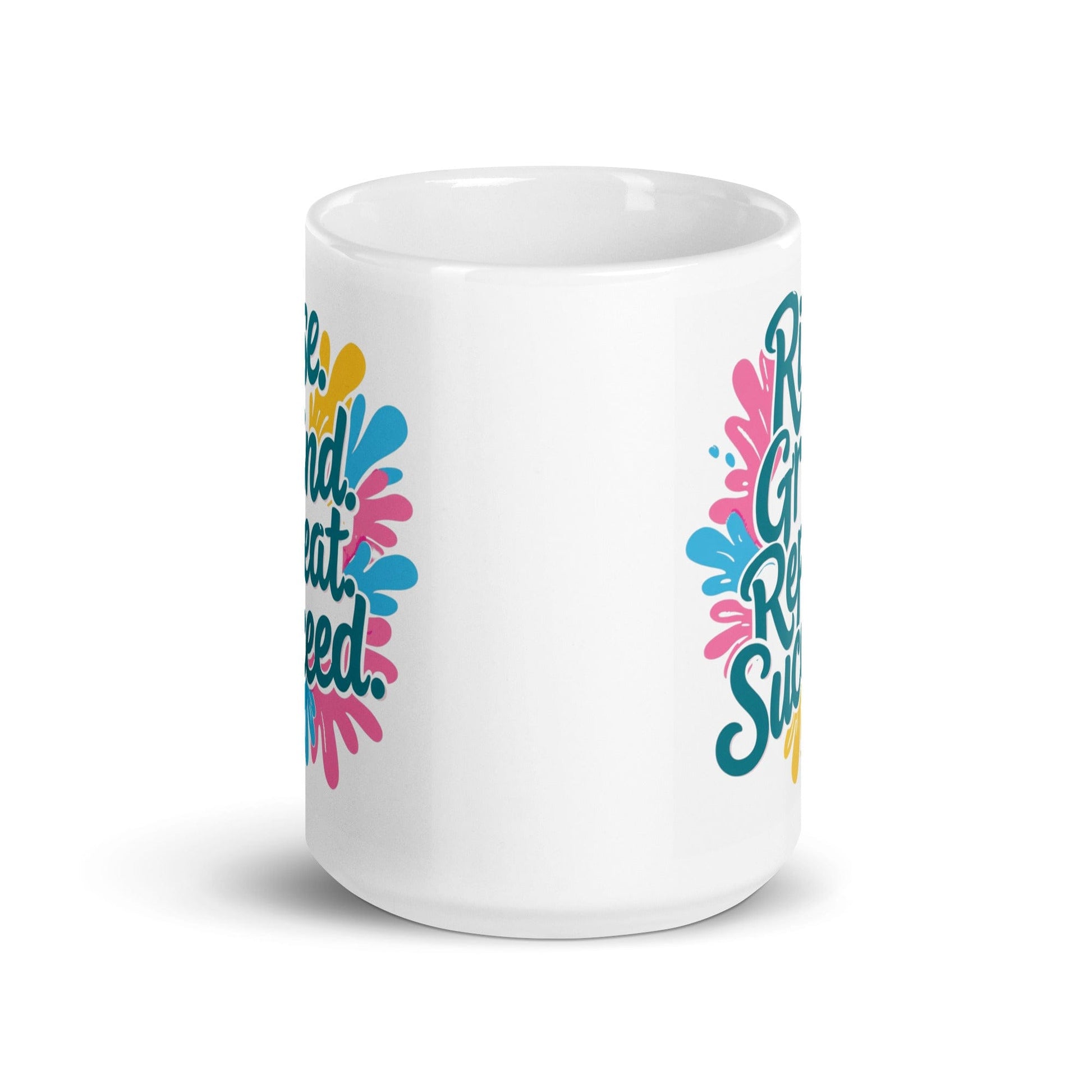 15oz Ceramic Mug with 'Rise. Grind. Repeat. Succeed.' - Collections by Moke 64811227