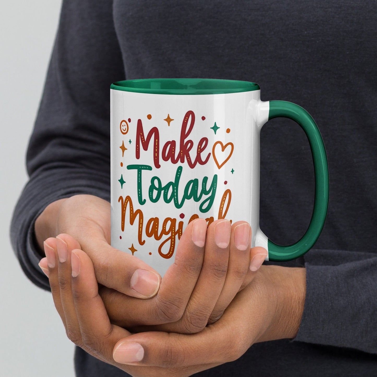 15oz Colourful Ceramic Mug with "Make Today Magical" - Collections by Moke 7477244