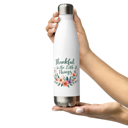 17oz Water Bottle with "Thankful for the Little Things" - Collections by Moke 80805768