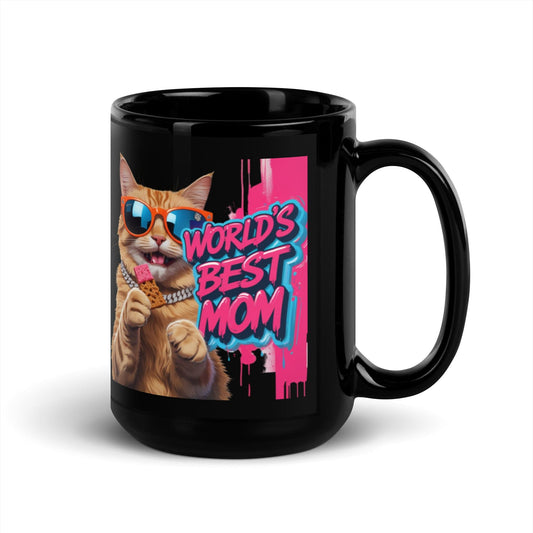 Cat on 15oz Ceramic Mug with "World's Best Mom" - Collections by Moke 91921171