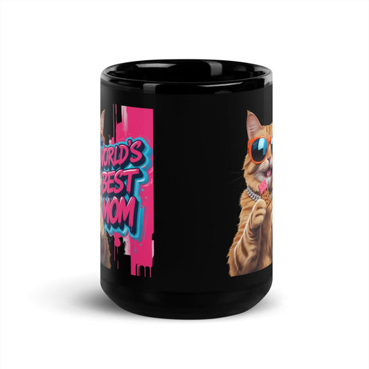 Cat on 15oz Ceramic Mug with "World's Best Mom" - Collections by Moke 19205236