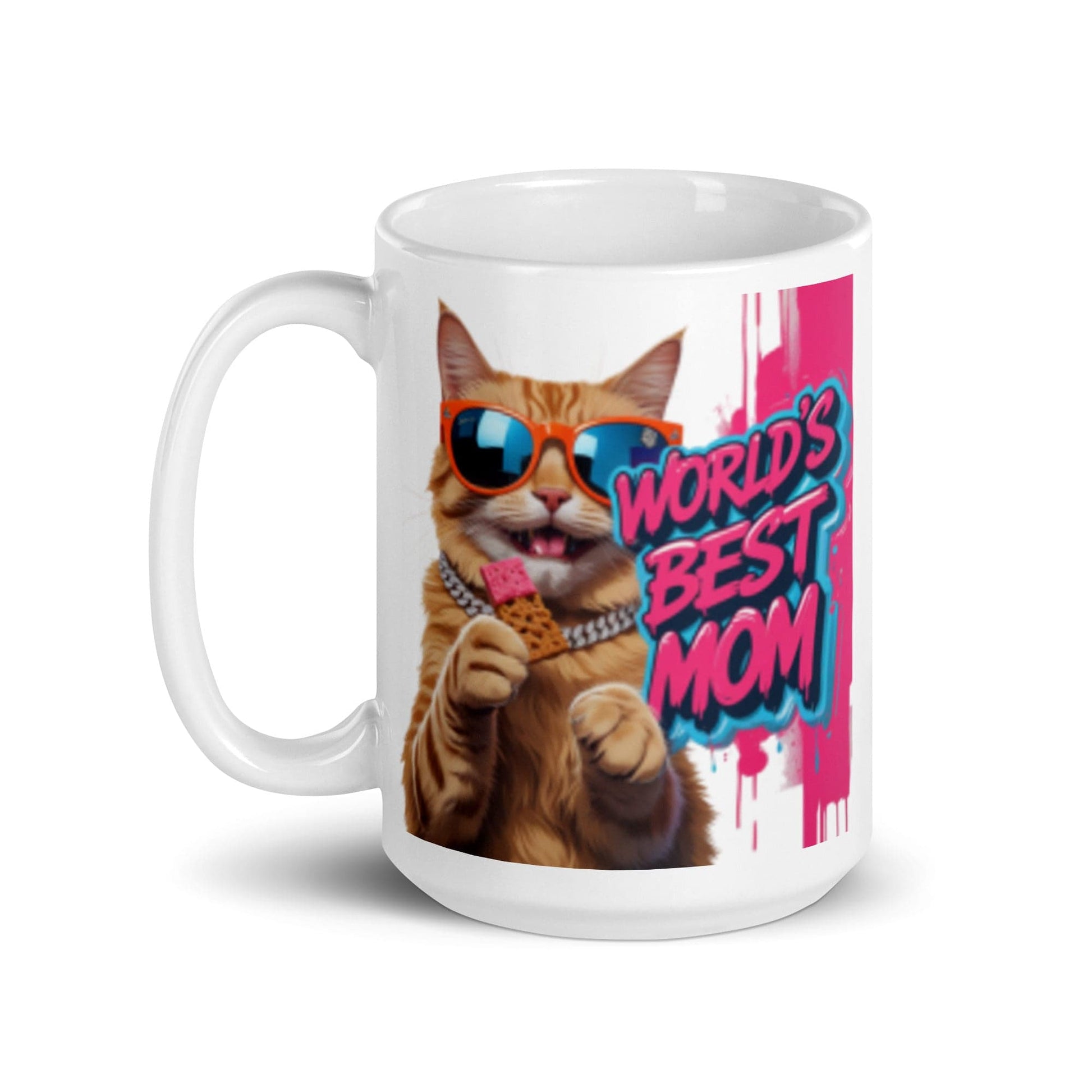 Cat on 15oz Ceramic Mug with "World's Best Mom" - Collections by Moke 96485610