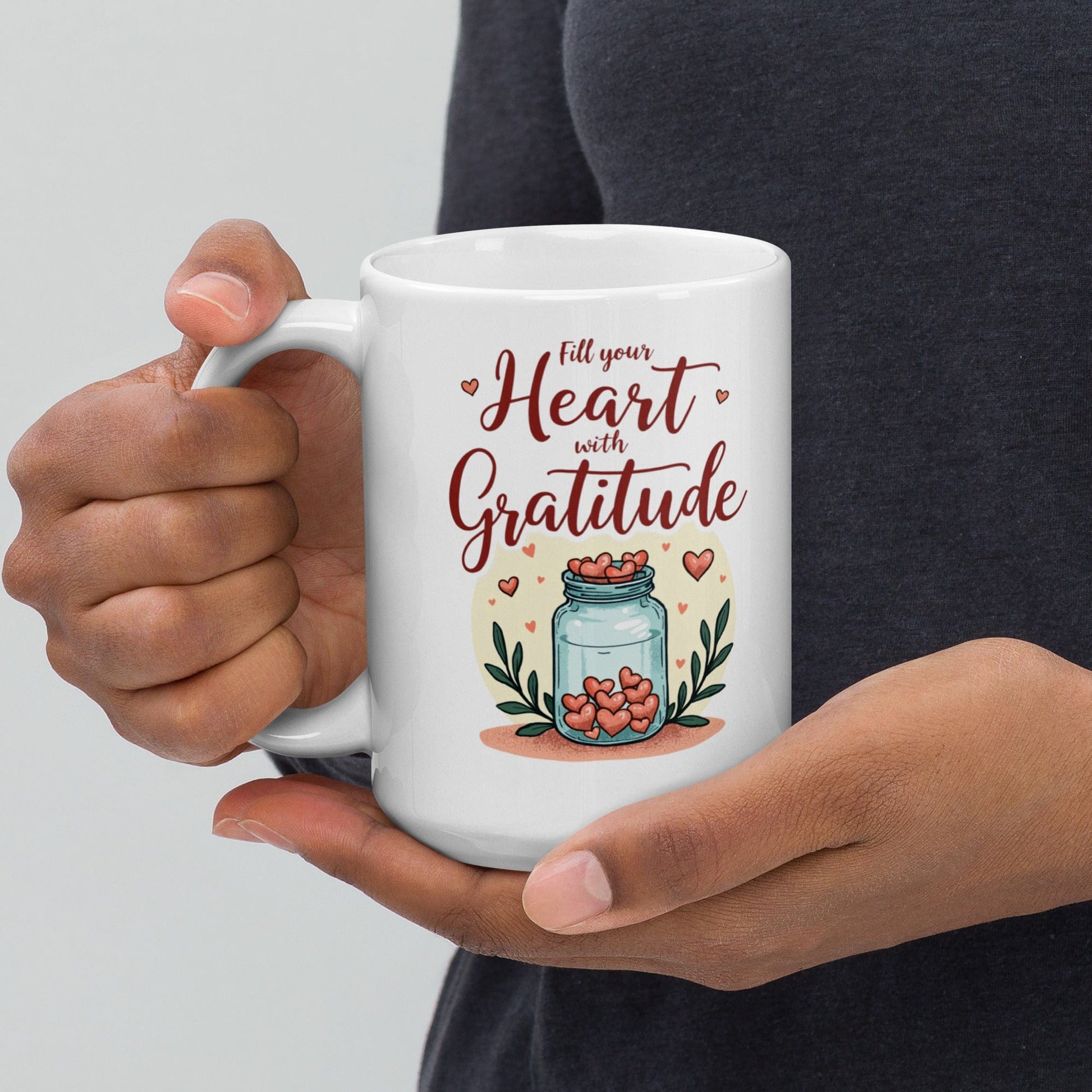 Ceramic Mug with "Fill your heart with Gratitude" - Collections by Moke 72677411