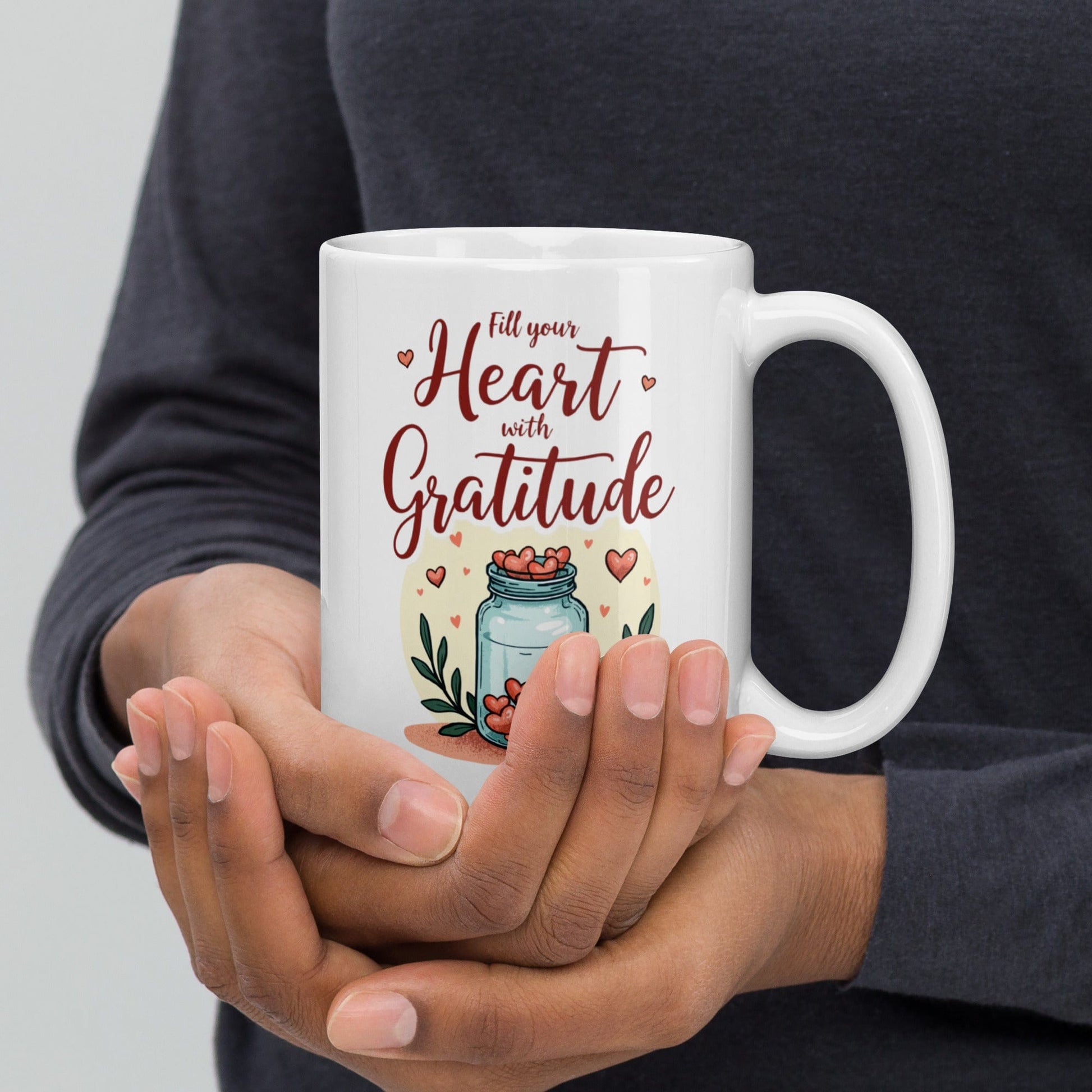 Ceramic Mug with "Fill your heart with Gratitude" - Collections by Moke 99419051