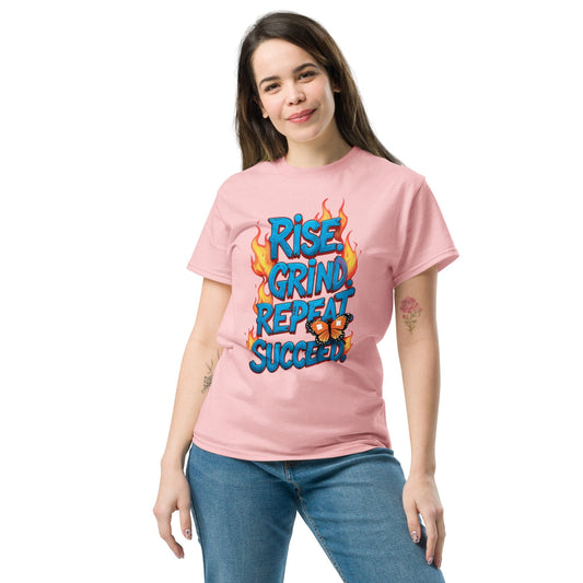 Classic T-Shirt with "Rise, Grind, Repeat, Succeed" - Collections by Moke 38885821
