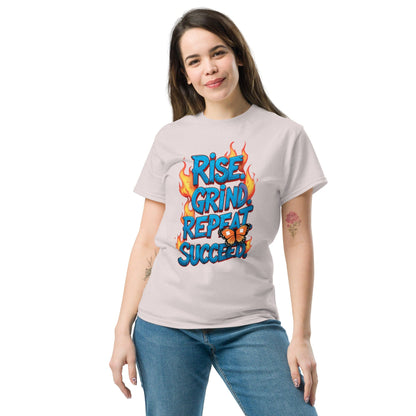 Classic T-Shirt with "Rise, Grind, Repeat, Succeed" - Collections by Moke 63407409