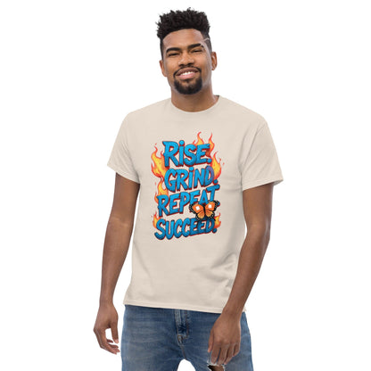 Classic T-Shirt with "Rise, Grind, Repeat, Succeed" - Collections by Moke 3573189