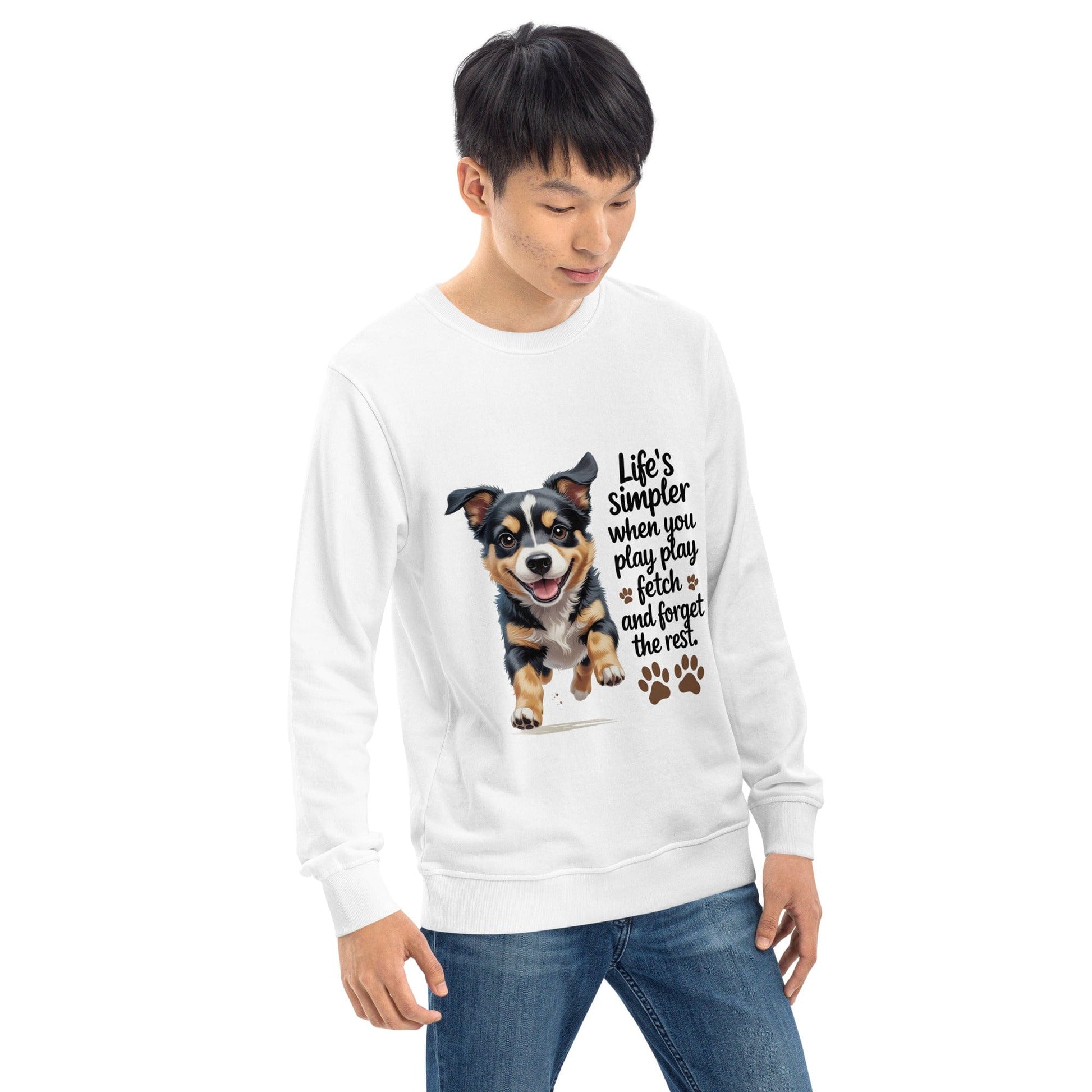 Cute Puppy on Sweatshirt 'Life’s simpler when you play play' - Collections by Moke 89773824