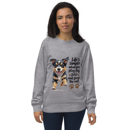 Cute Puppy on Sweatshirt 'Life’s simpler when you play play' - Collections by Moke 25275807