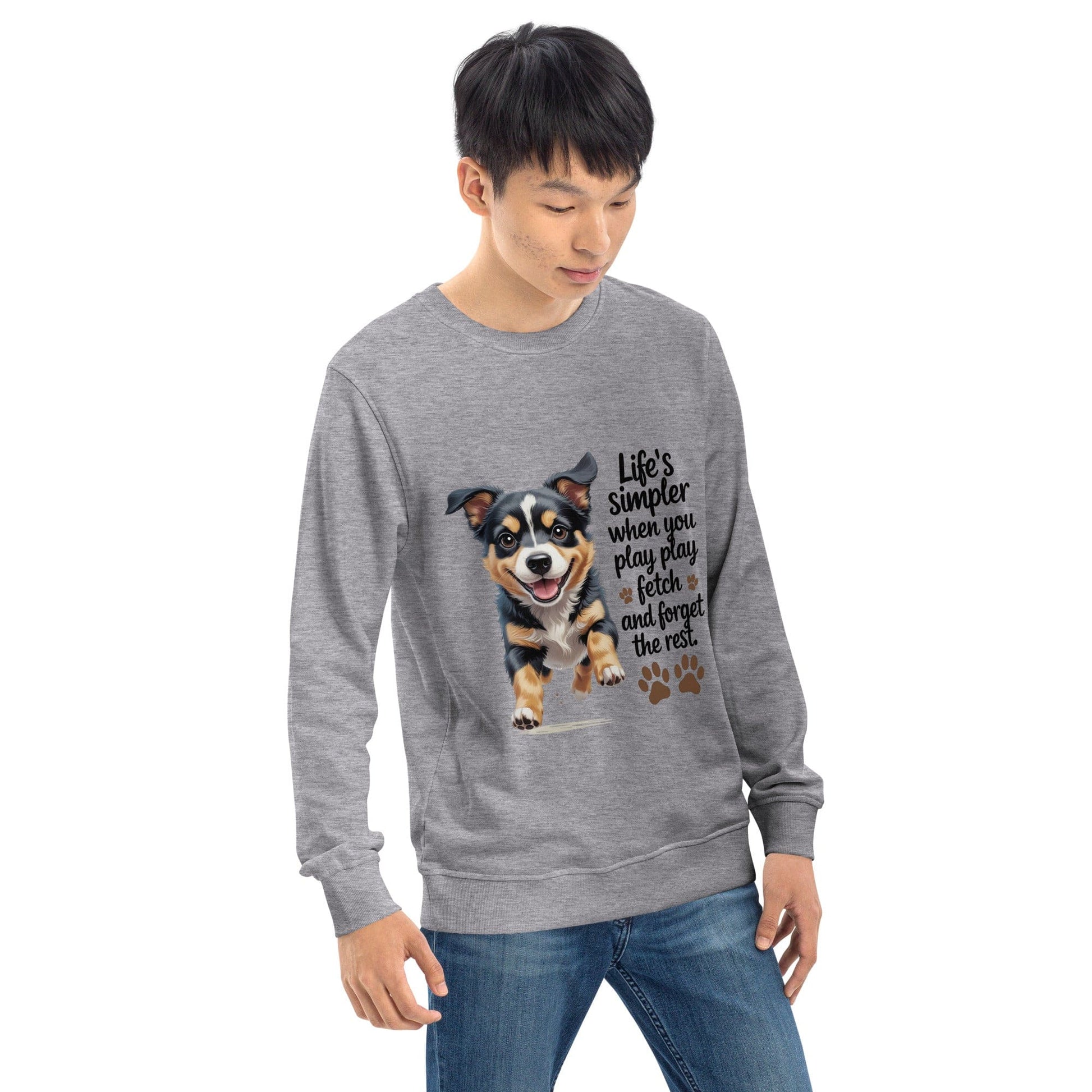 Cute Puppy on Sweatshirt 'Life’s simpler when you play play' - Collections by Moke 62860322
