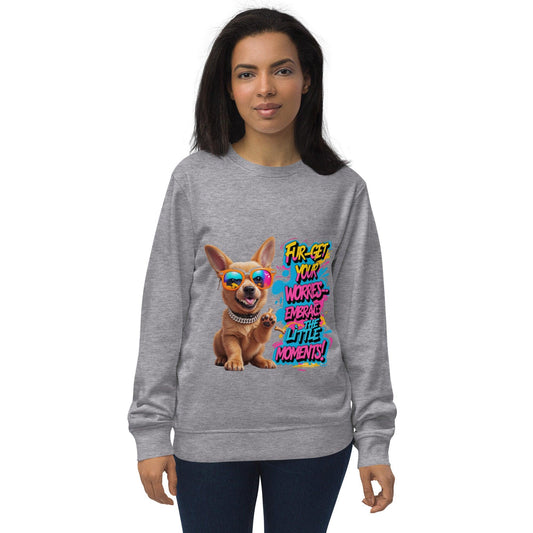 Cute Puppy on Sweatshirt with "Fur-get your worries" - Collections by Moke 94338585