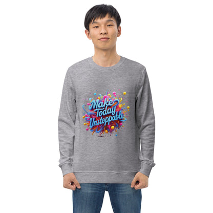 Organic Sweatshirt with 3D render of "Make Today Unstoppable" - Collections by Moke 8796175
