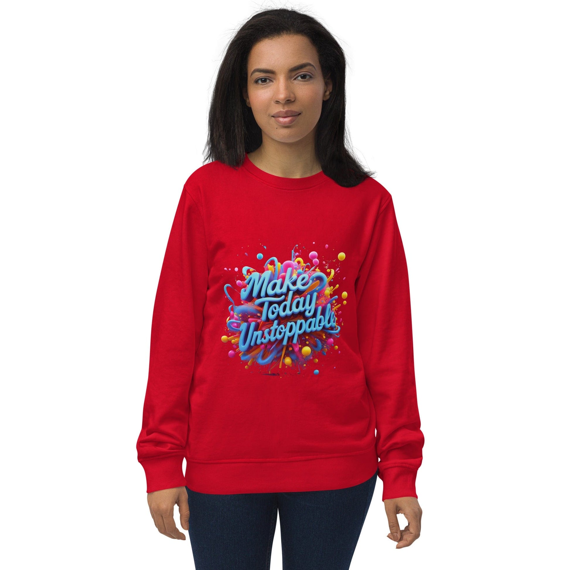 Organic Sweatshirt with 3D render of "Make Today Unstoppable" - Collections by Moke 63626563