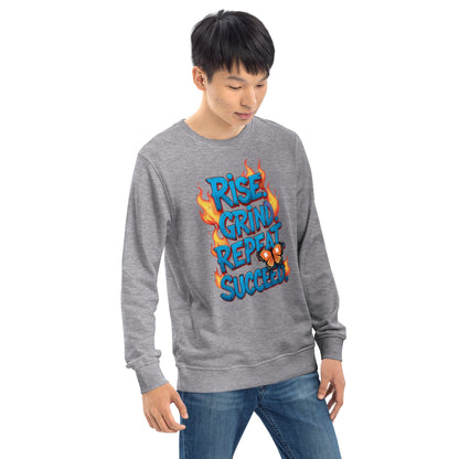 Organic Sweatshirt with "Rise, Grind, Repeat, Succeed" - Collections by Moke 18614211